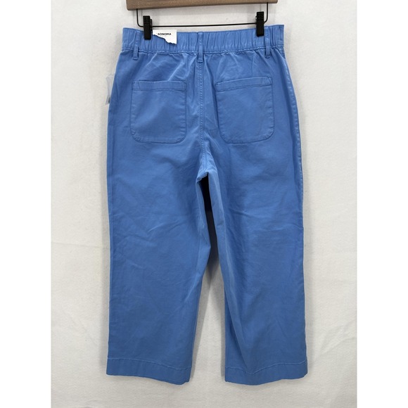 Sonoma Pants Womens Medium Blue Cropped Straight Twill Stretch Casual Travel NWT - Picture 14 of 15